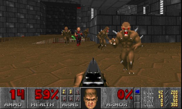 Der Egoshooter "Doom" 1993 - die Grafik war damals sehr "verpixelt"